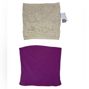BP. & Cotton On XS Bandeau Top Bundle –‎ Ivory Lace & Purple Solid